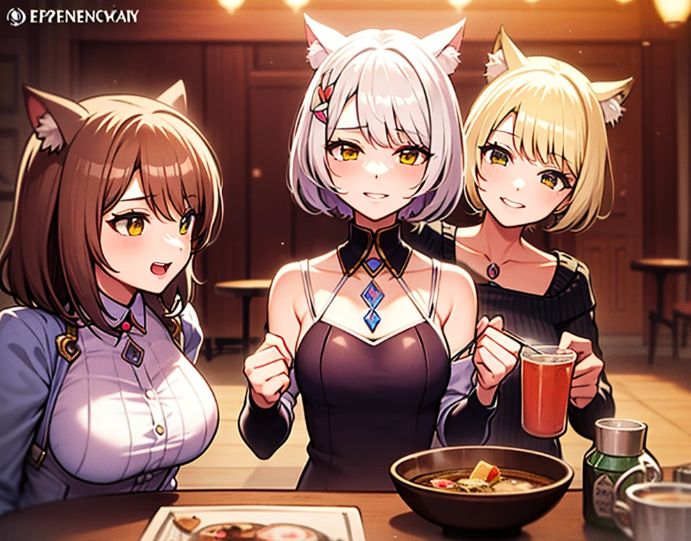 Illustration of Esperanza Memory Cafe: Warm Gathering with Anime Cat Girl Theme