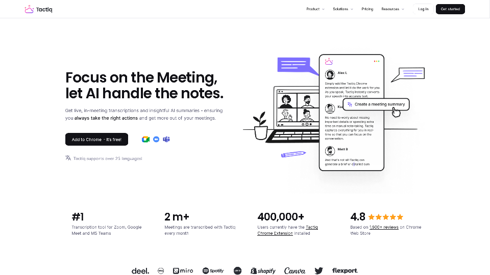 Tactiq.io, AI Meeting Transcripts for Google Meet, Zoom