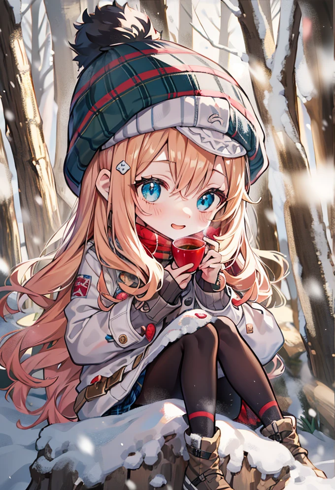 "Winter Bliss: Anime Girl in the Woods"