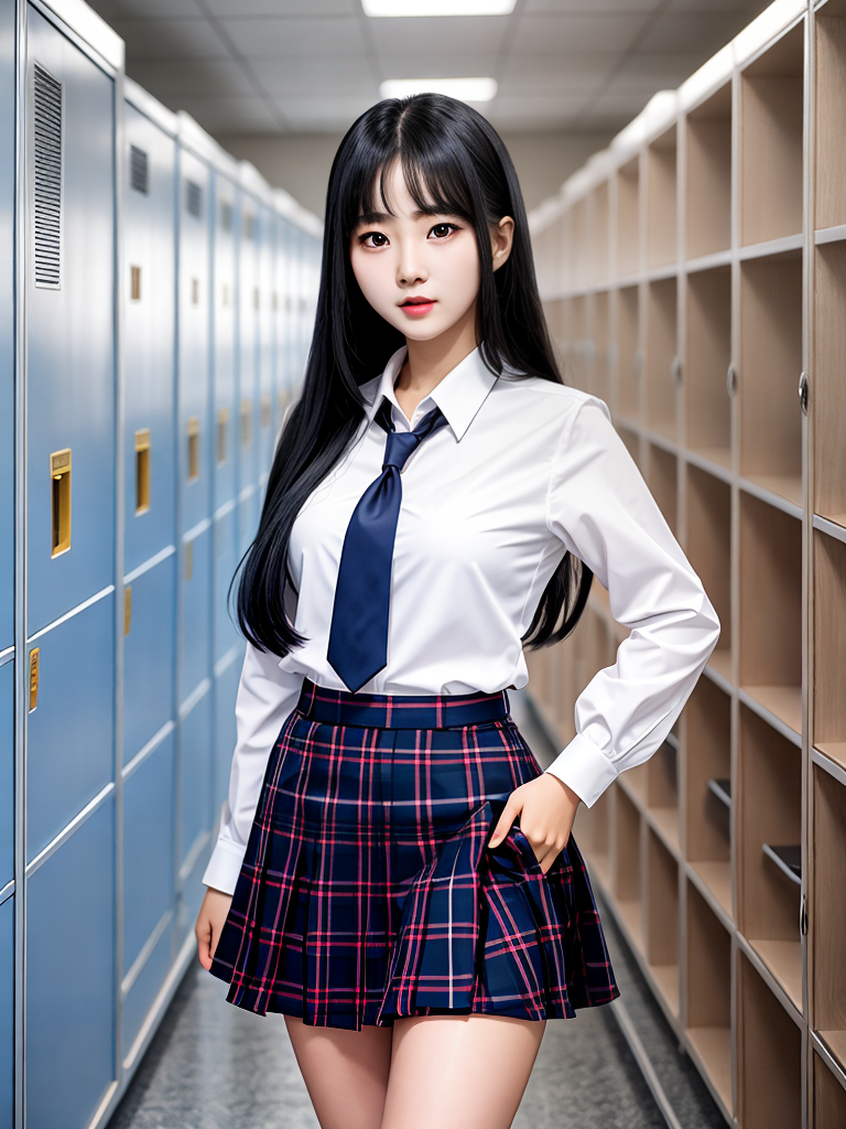 "Charming Korean Idol in School Girl Style"