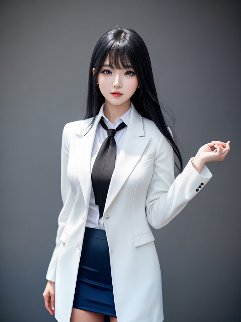 Elegant Monster Girl in Professional Attire