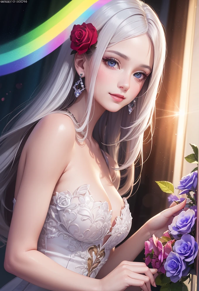 Enchanted Serenity: A Hyper-Realistic Portrait of an Albino Anime Girl