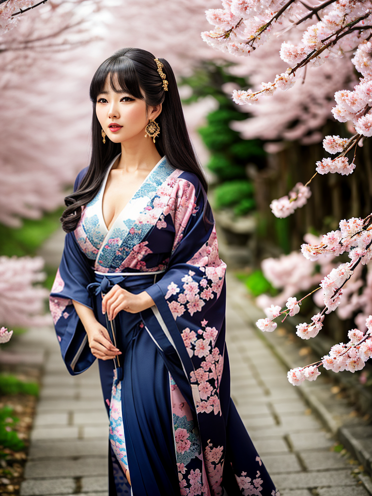 Russian Princess in a Cherry Blossom Dream