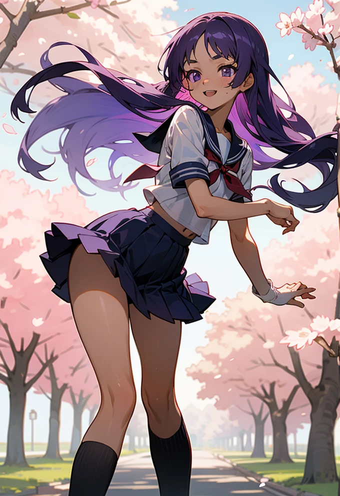 Cherry Blossom Dreams: A Playful Anime School Girl