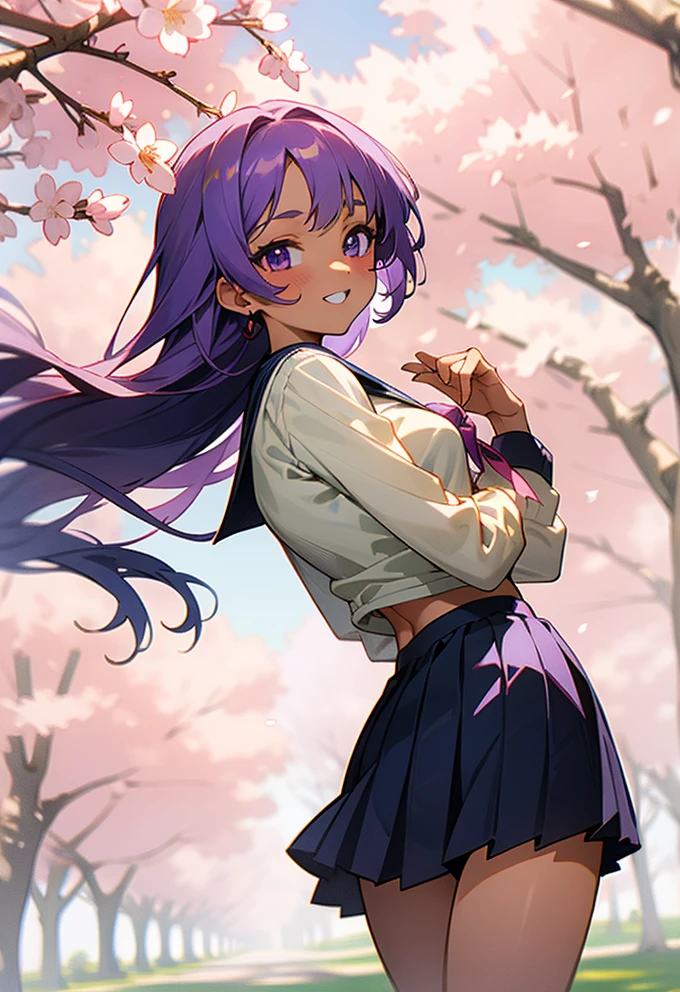 Cherry Blossom Dreams: A Playful Schoolgirl's Day