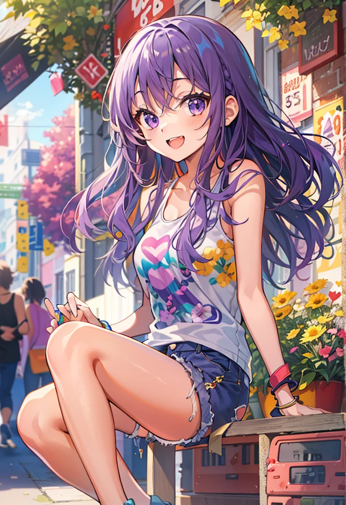 Sunny Vibes: Playful Anime Girl in Urban Style