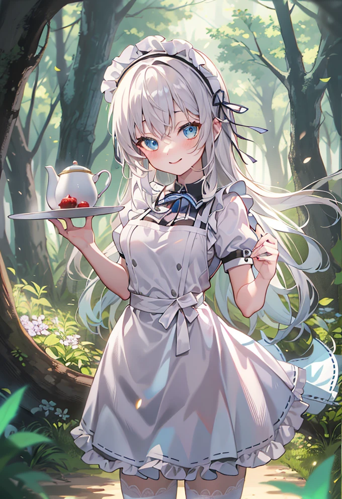 Whimsical Maid in a Serene Forest