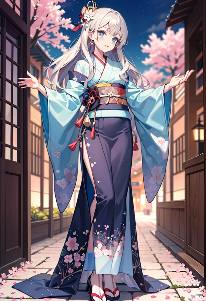 Serenity in Cherry Blossoms: A Hyper-Realistic Anime Goddess