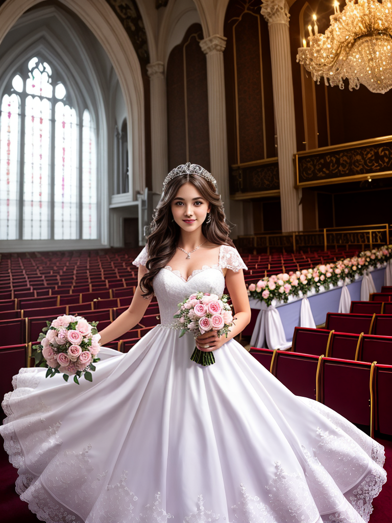 Divine Elegance: A Schoolgirl's Dream Wedding