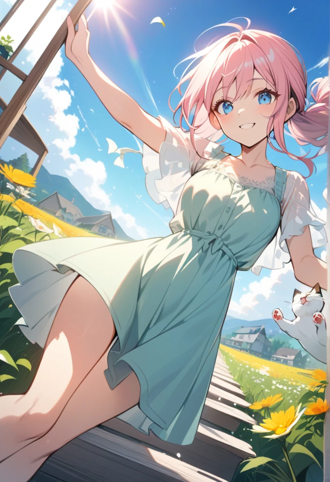 Springtime Serenity: An Anime Girl's Joyful Escape