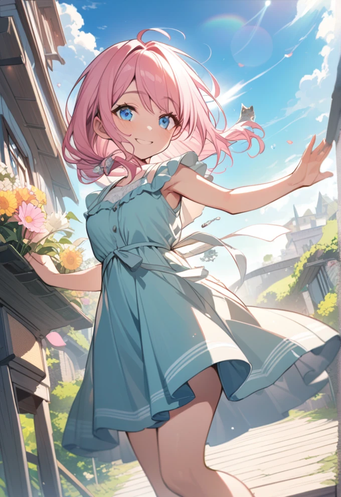 Springtime Serenity: Anime Girl Embracing Nature