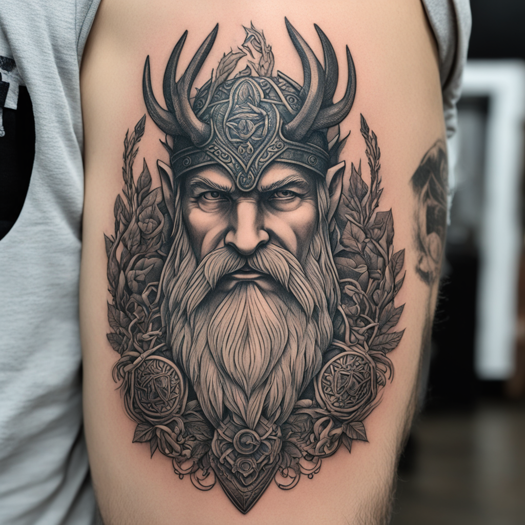 Odin's Embrace: Runes, Ravens, and Wolves in Ink