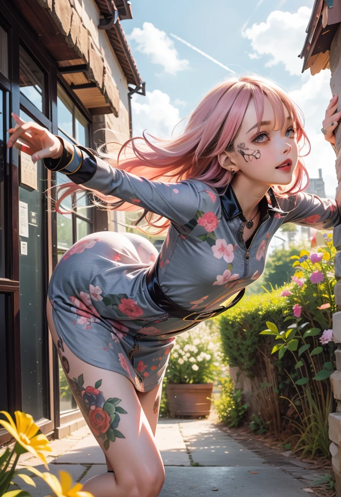 Springtime Serenade: The Joyful Anime Girl