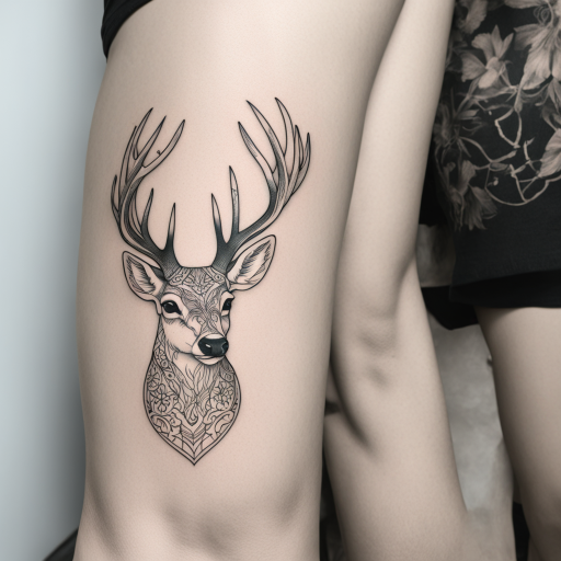 Elegant Antlers: A Fine Line Tattoo Journey