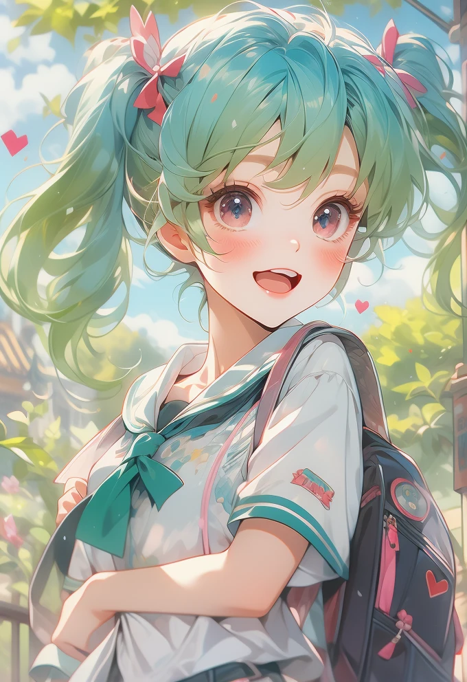 Sunny Day Schoolgirl: A Vibrant Anime Portrait