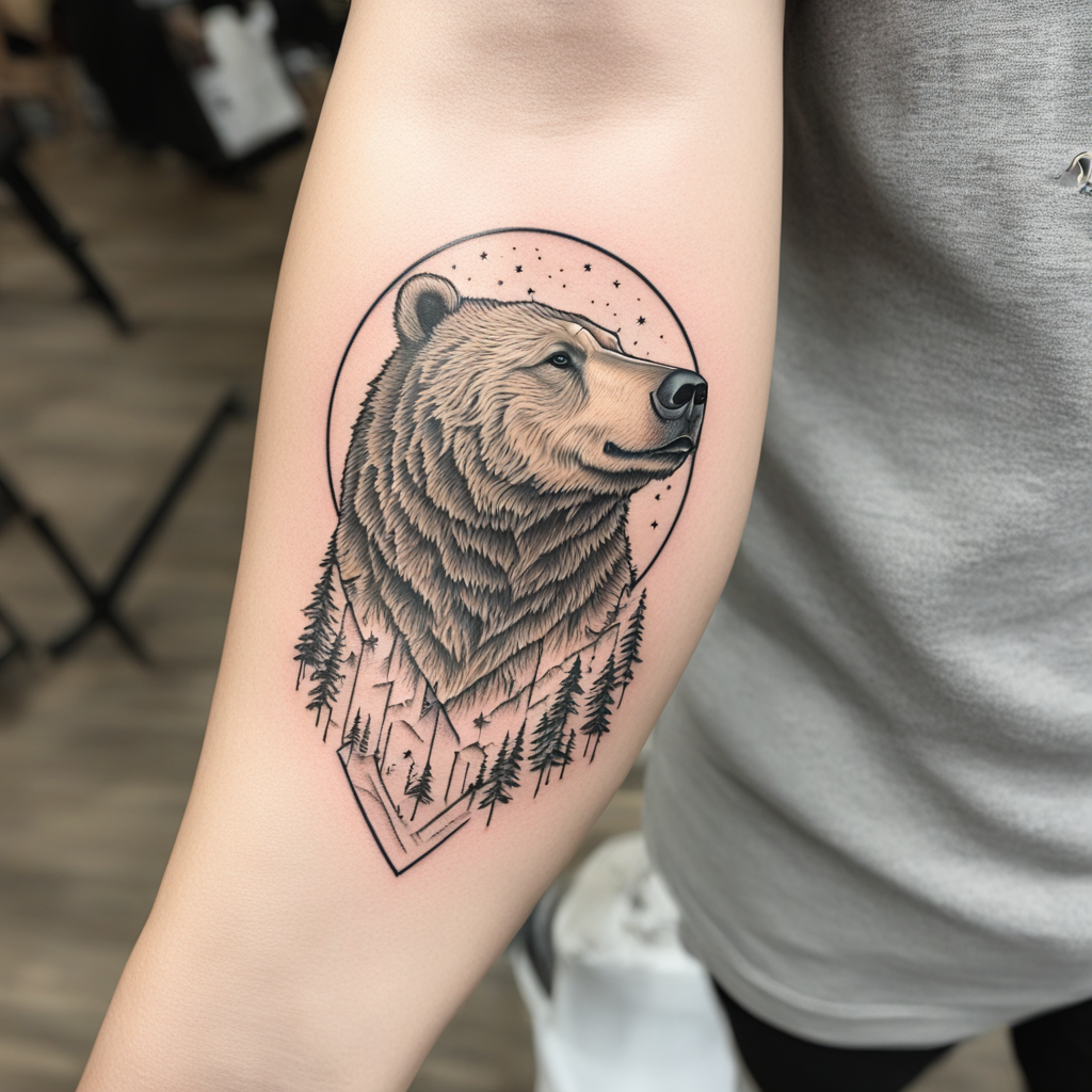 Grizzly Light: A Fine Line Tattoo Journey