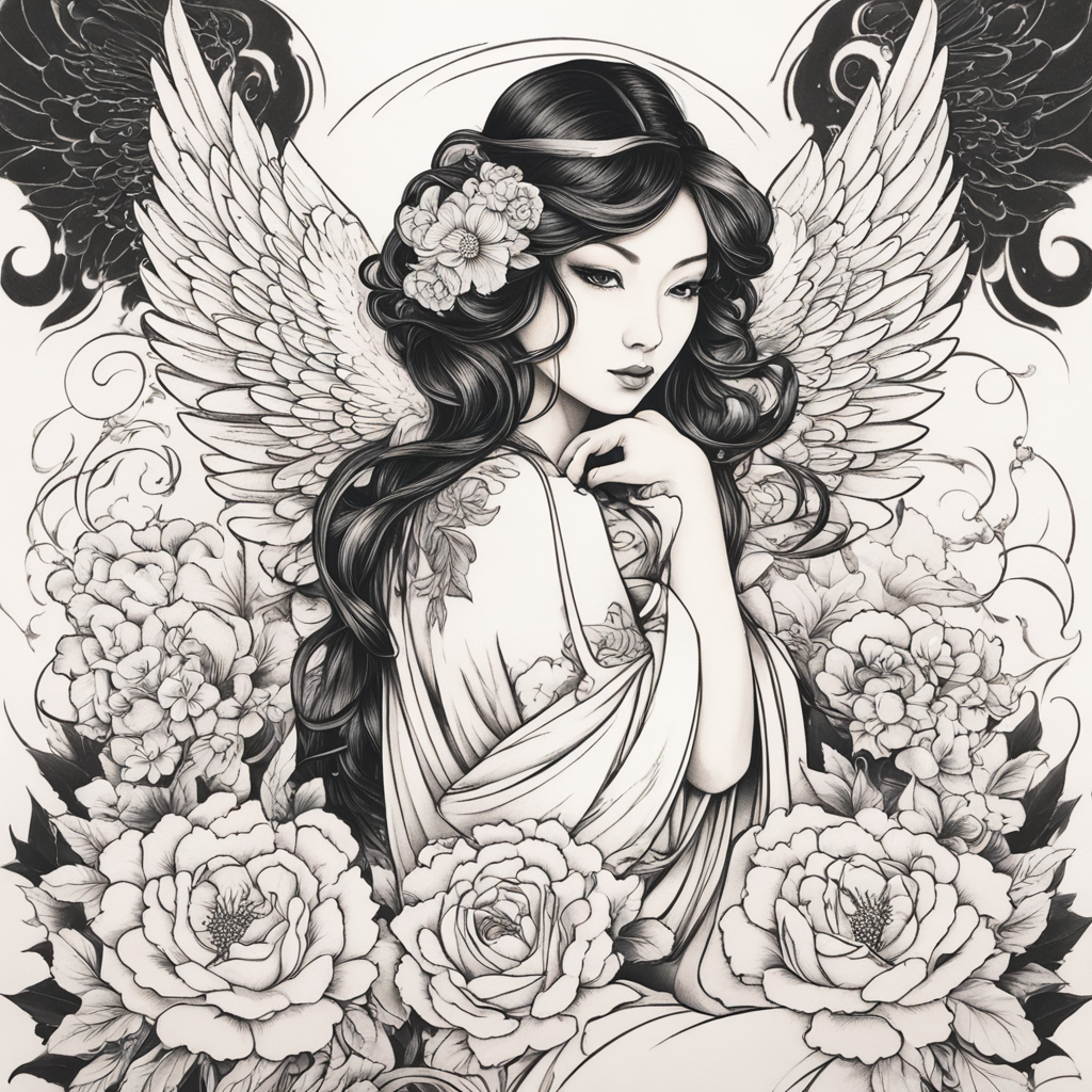 Whispers of Darkness: The Enigmatic Angel Tattoo