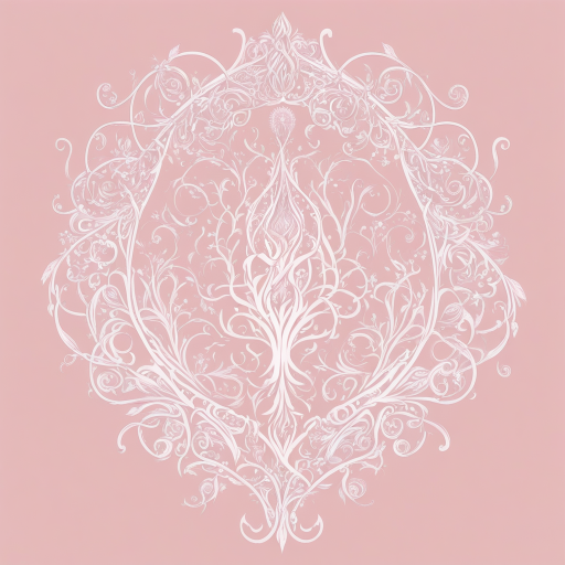 Elvish Elegance: A Pink and White Womb Tattoo