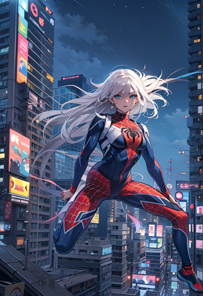 Vibrant Heroine: Urban Spider-Girl in Action