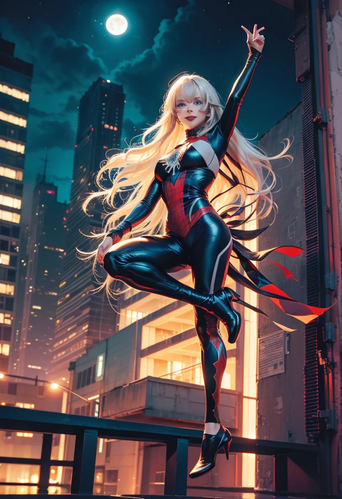 Dynamic Urban Heroine: A Charismatic Supergirl in Action