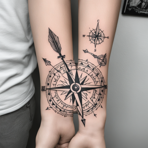 Guided Paths: Fineline Compass & Arrow Tattoo Ideas