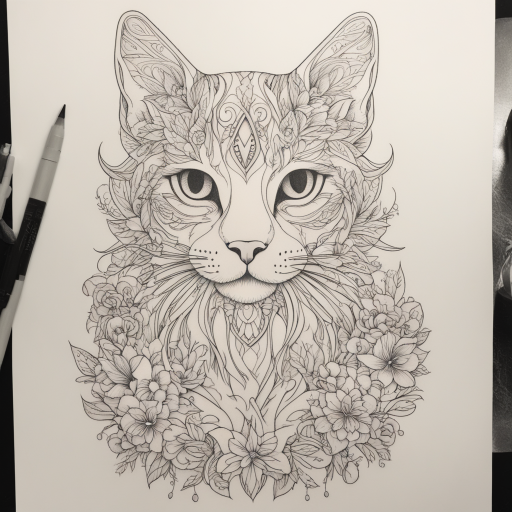 Whimsical Whiskers: Fine Line Cat Tattoo Art