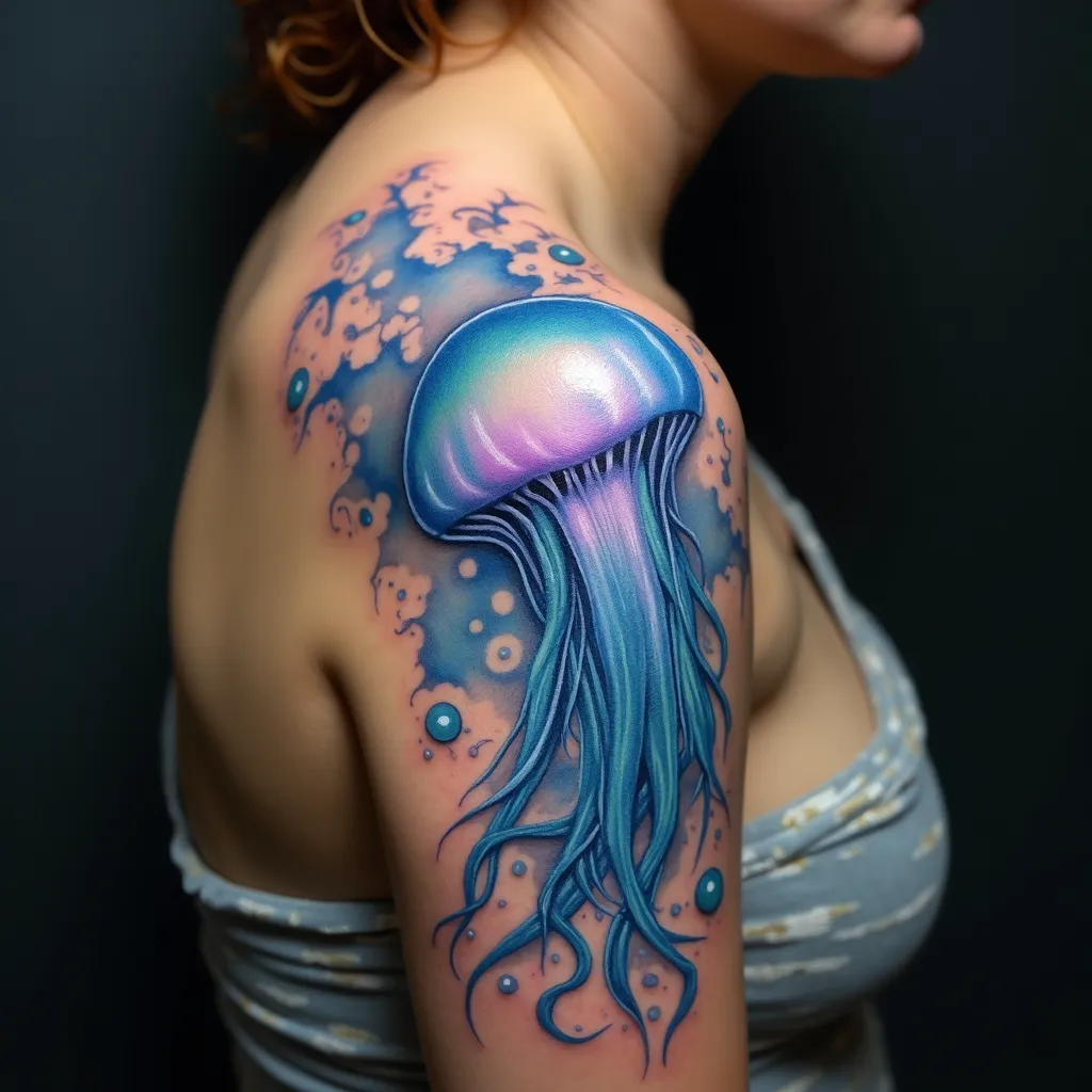 Ethereal Jellyfish Tattoo Design