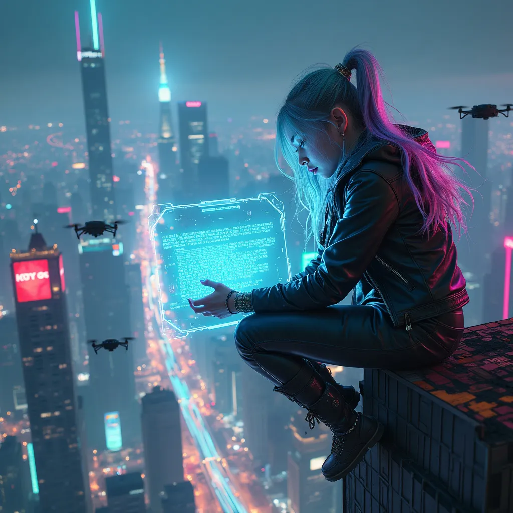 Neon Hacker: Code in the Shadows