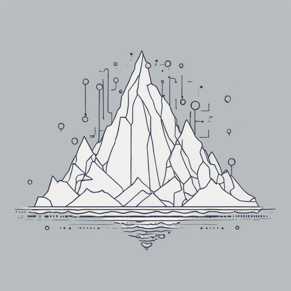 Binary Depths: Minimalist Iceberg Tattoo