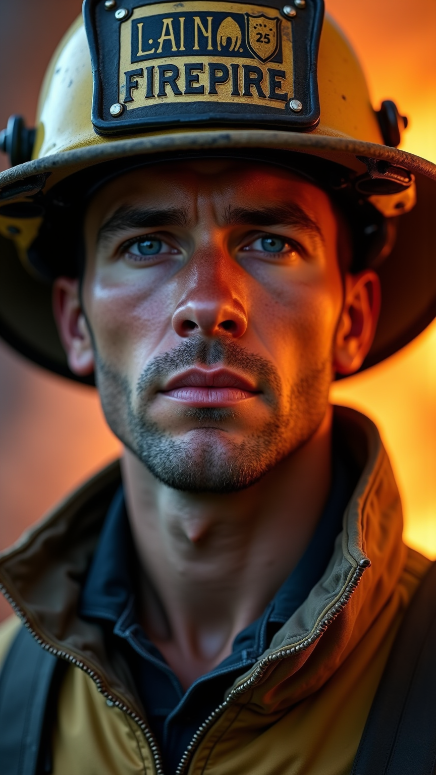 Heroic Firefighter Portrait