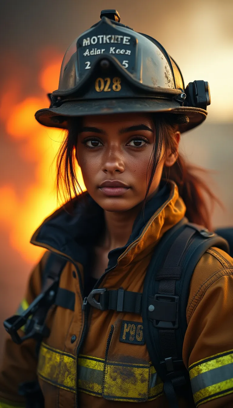 Brave Firefighter: A Portrait of Strength