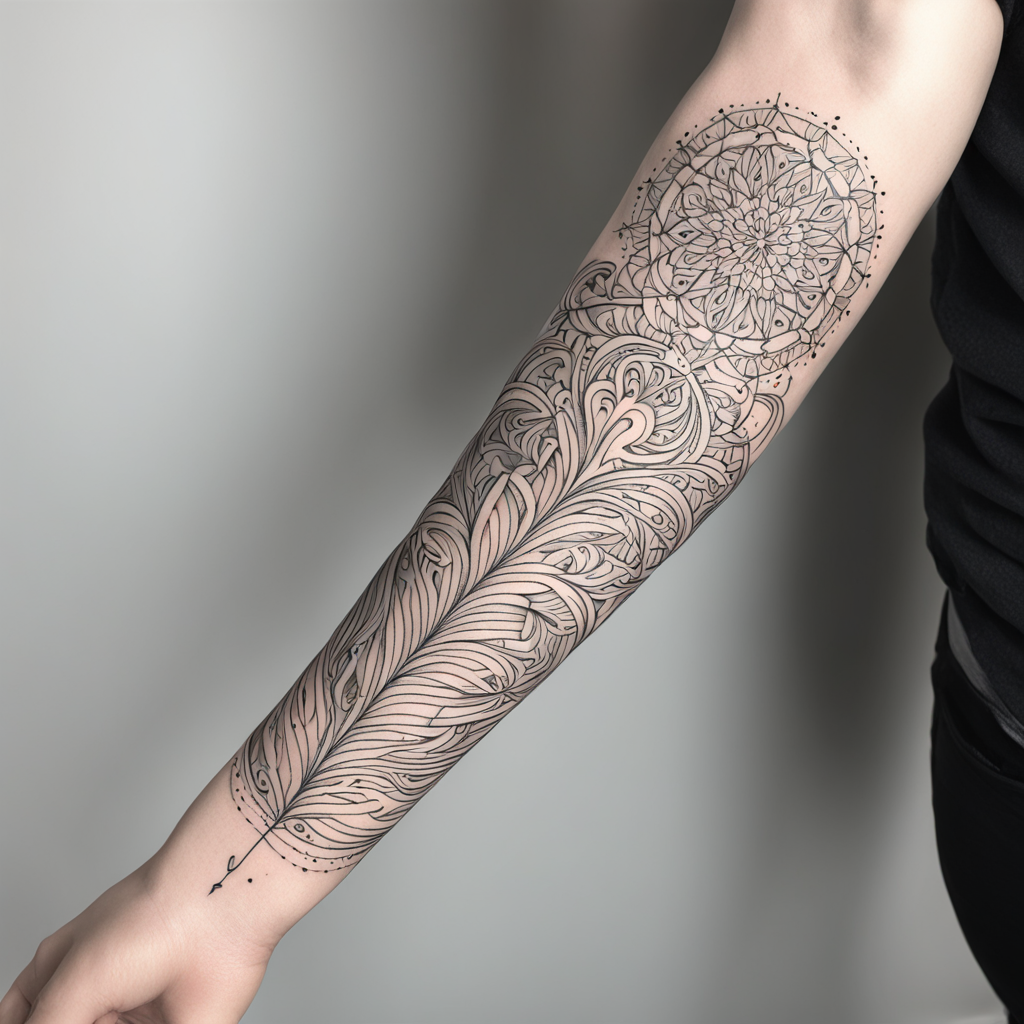 Curvy Intricacies: Fine Line Forearm Art