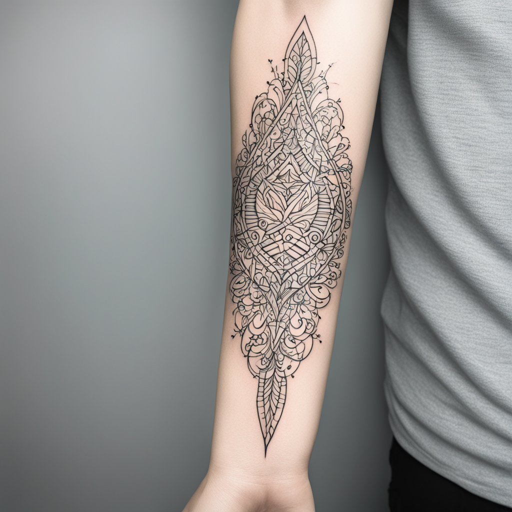 Curves of Ink: Intricate Forearm Tattoo Design