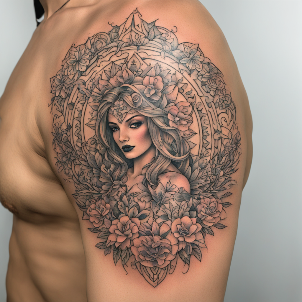 Elegant Fineline Tattoo: Louie Michelle Angle Design