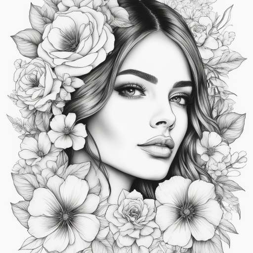 Enchanting Elegance: A Floral Tribute in Ink