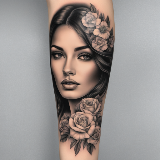 Enigmatic Beauty: A Realistic Floral Tattoo