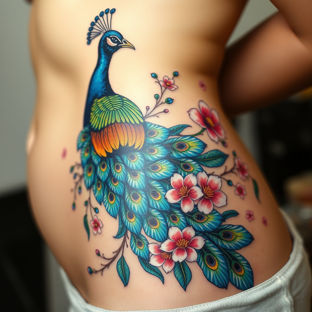 Majestic Peacock: A Tattoo of Grace