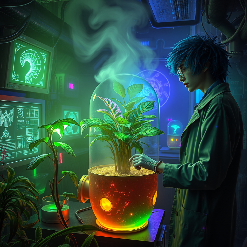 Bioluminescent Botanist's Haven