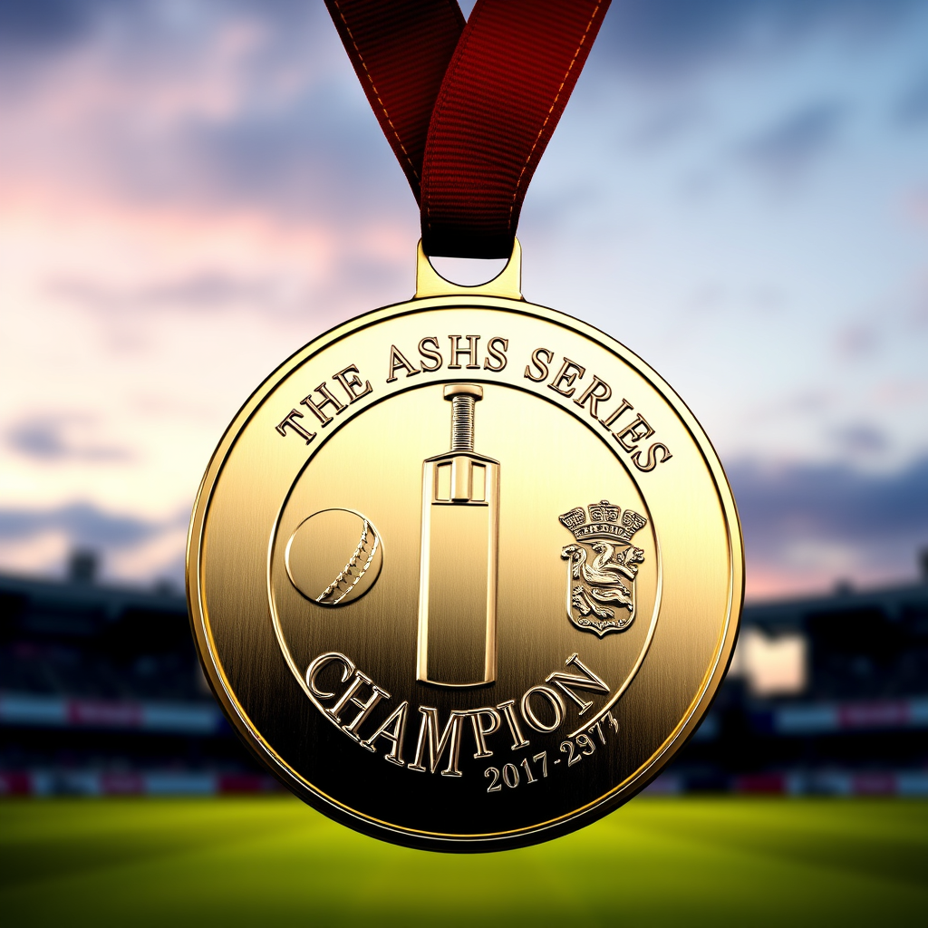 The Ashes Series | Medal, Flux.1 schnell prompt