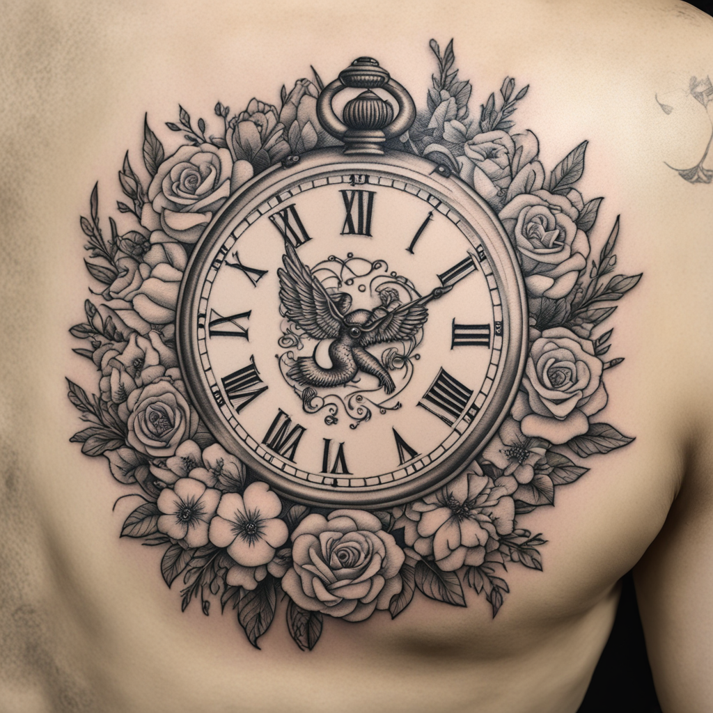 Timeless Whimsy: Cherubs and Blooms in Ink