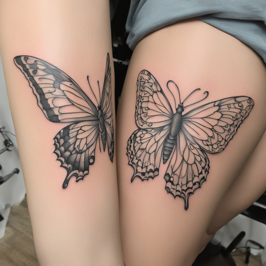 Eternal Bond: Mother-Daughter Butterfly Ink