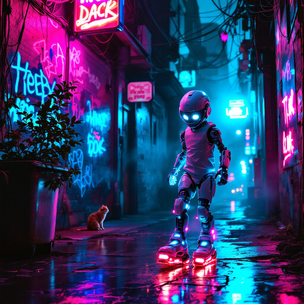 Neon Dreams in the Alley