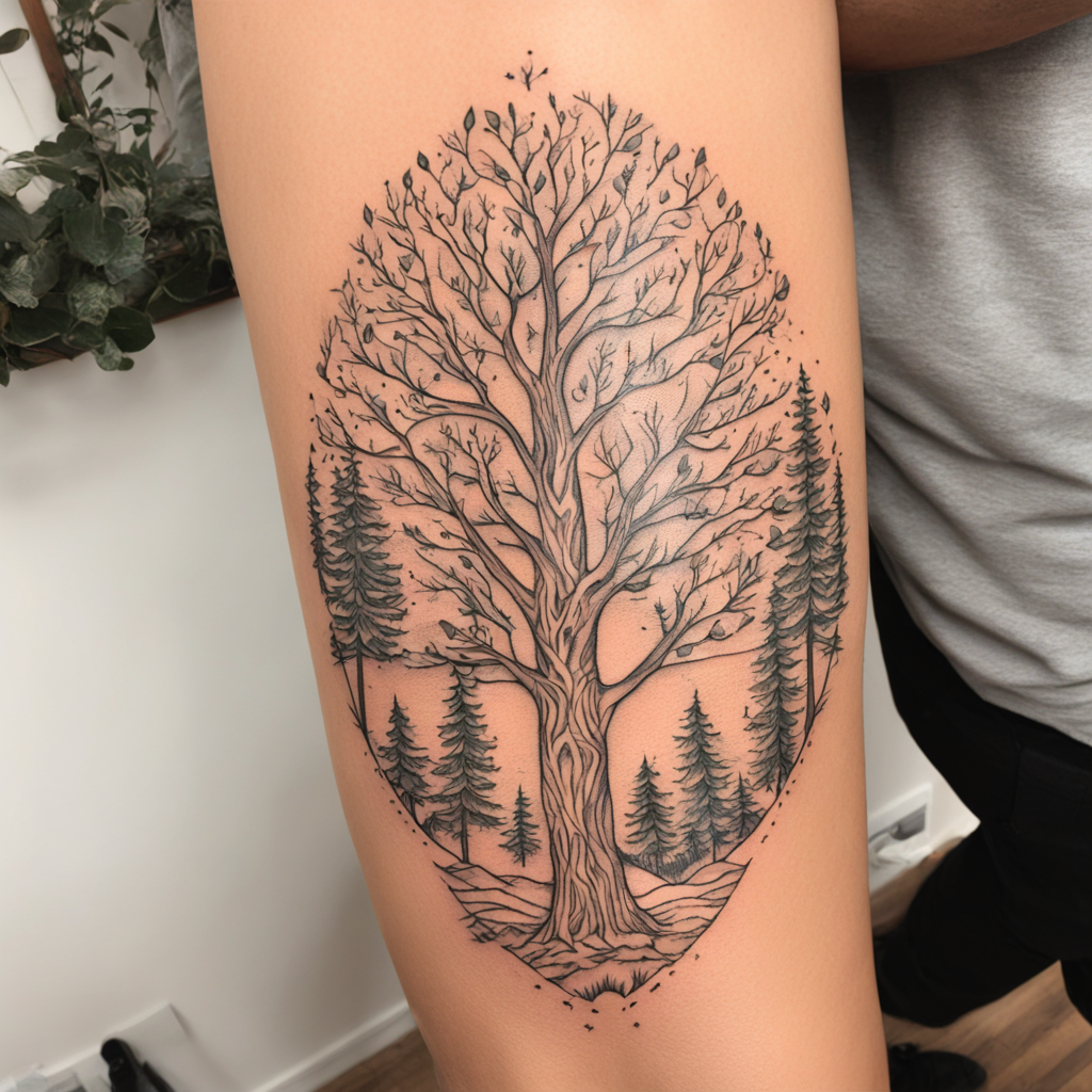 Whispers of the Pacific: Fine Line Forest Ink