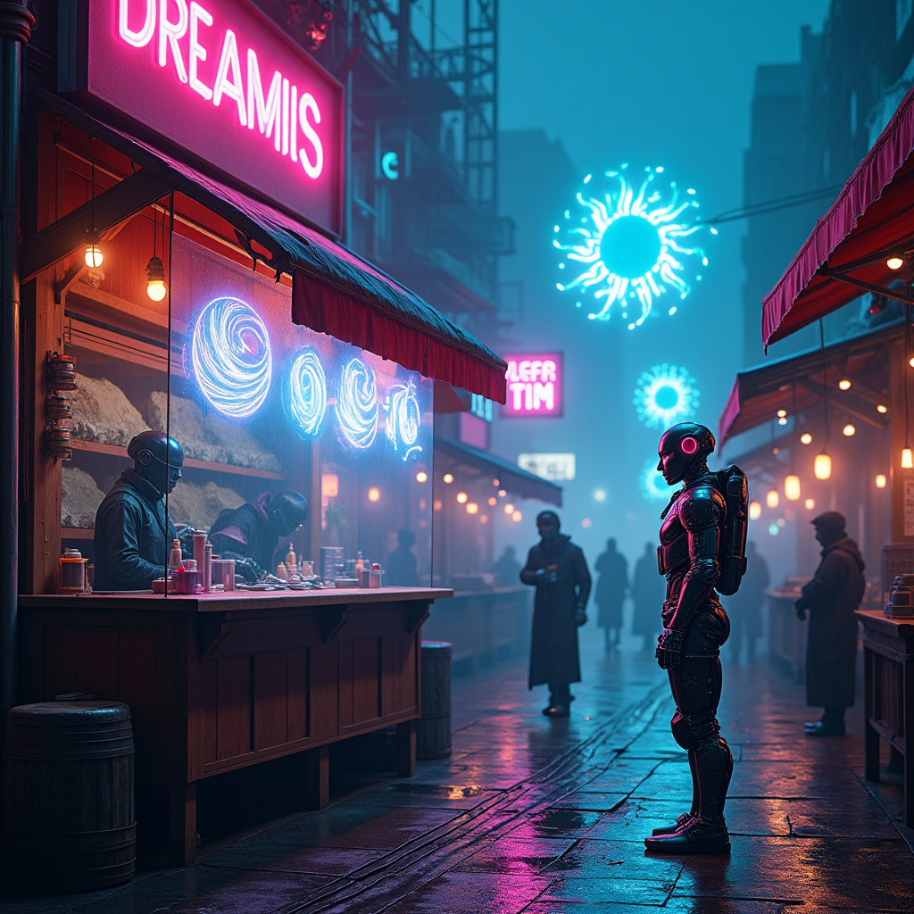 Neon Dreams: A Bazaar of Shadows