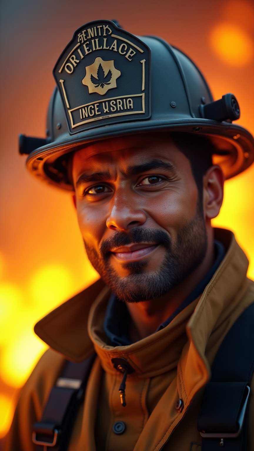 Heroic Firefighter: A Portrait of Valor