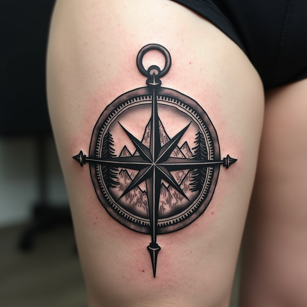 Wanderlust Compass Tattoo