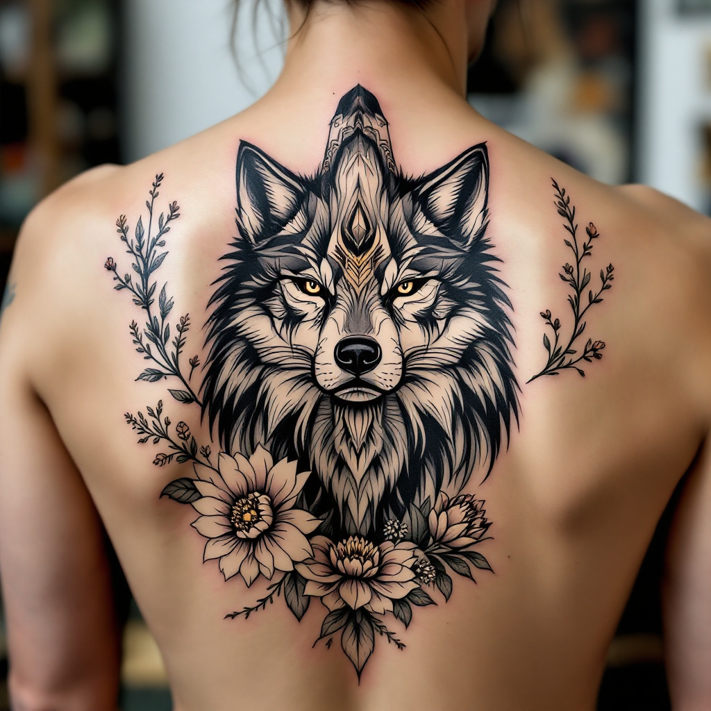 Fierce Elegance: Wolf & Blooms