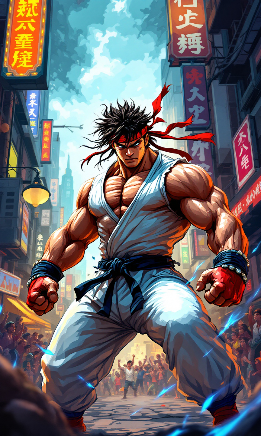 Ryu's Urban Showdown: Pixel Fury