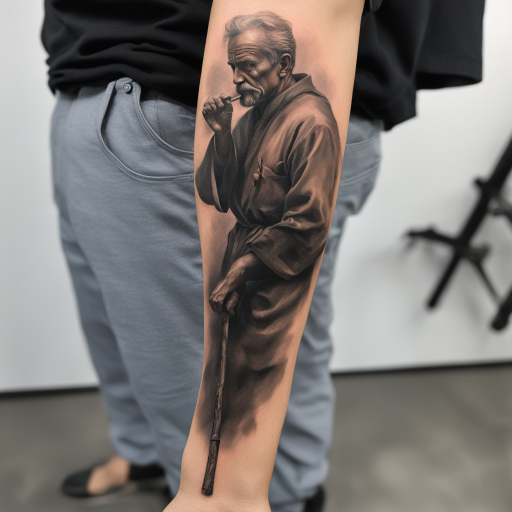 Stoic Strength: A Realism Tattoo Tribute