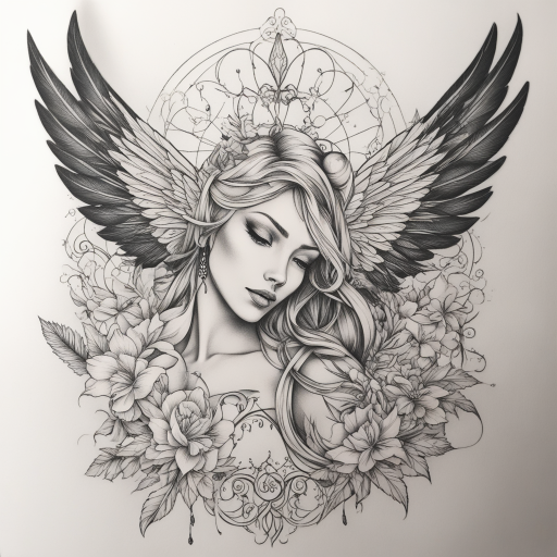 Whimsical Tinkerbell: Fine Line Tattoo with Feathered Wings